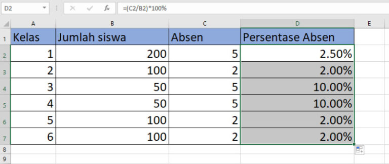 6 Cara Menghitung Persen Di Microsoft Excel Dengan Mudah 0532