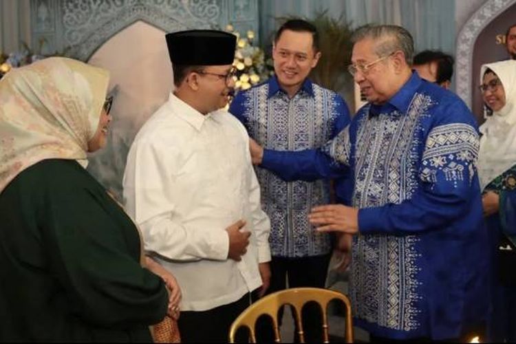 Anies Baswedan bertemu dengan Susilo Bambang Yudhoyono dan Agus Harimurti Yudhoyono di Lebaran hari pertama, Sabtu (22/4/2023). Anies mendapatkan berbagai wejangan dari SBY.(Instagram Anies Baswedan)