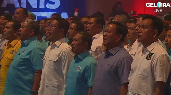 Prabowo hadiri deklarasi dukungan dari Partai Gelora. (Screenshot YouTube Gelora)