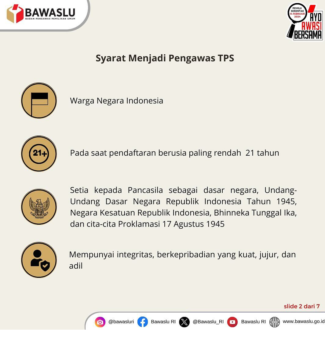 Pendaftaran Pengawas Tps Pemilu Dibuka Ini Jadwal Dan Syaratnya